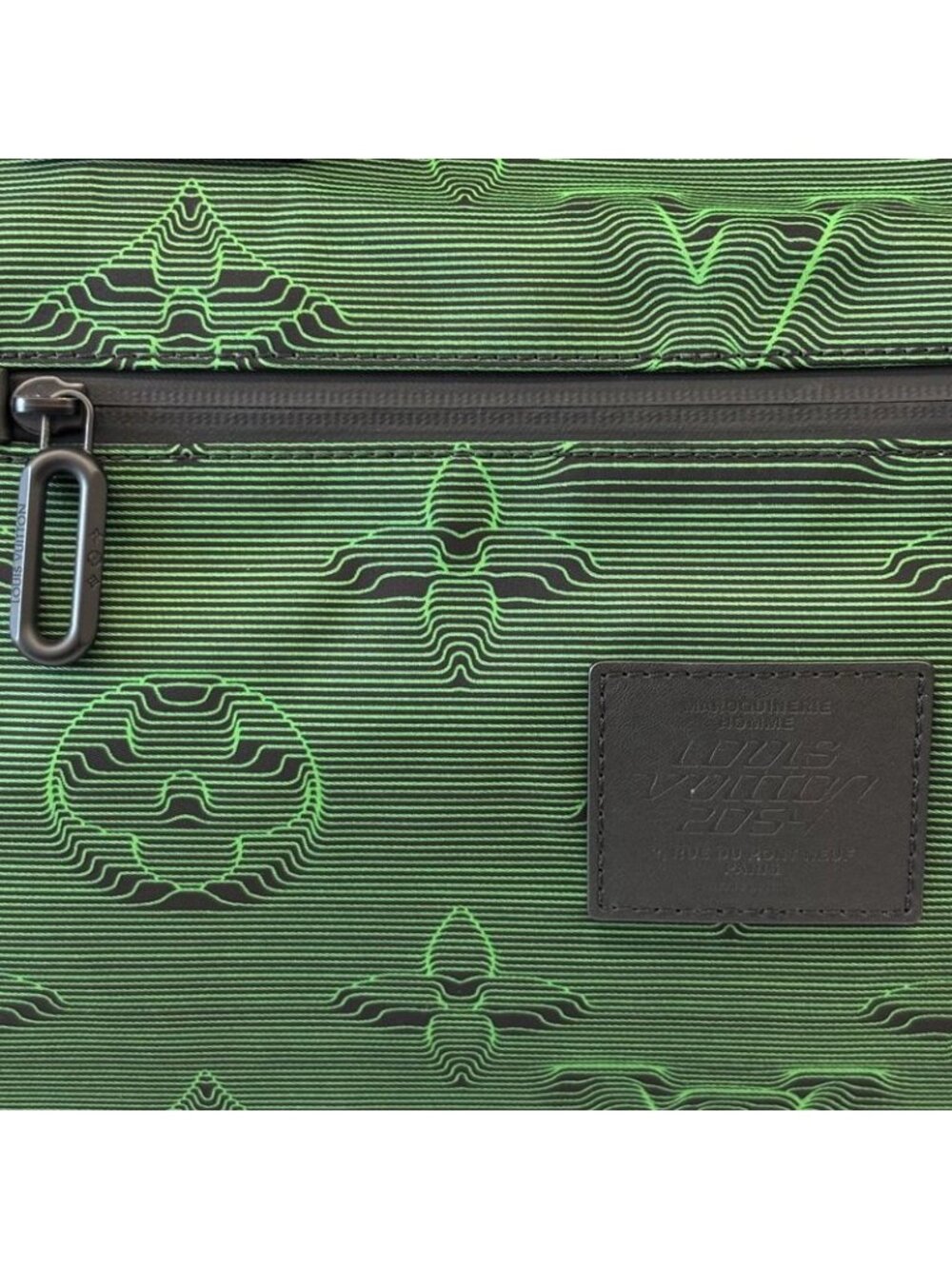 Louis Vuitton Boston Bag Black Green Keepall Bandouliere Reversible 50 - Picture 11 of 16